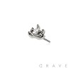 316L SURGICAL STEEL THREADLESS PUSH IN CZ LOTUS FLOWER TOP PART